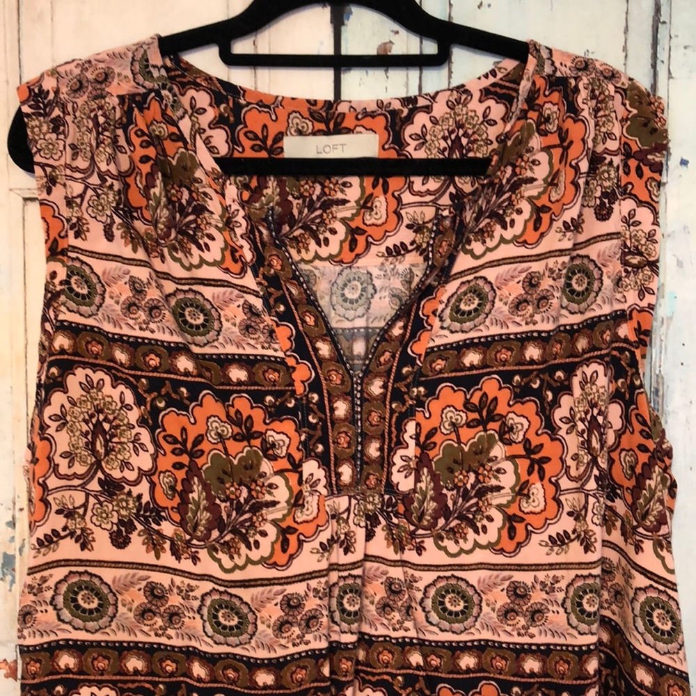 LOFT Floral Sleeveless Blouse Size 16/18